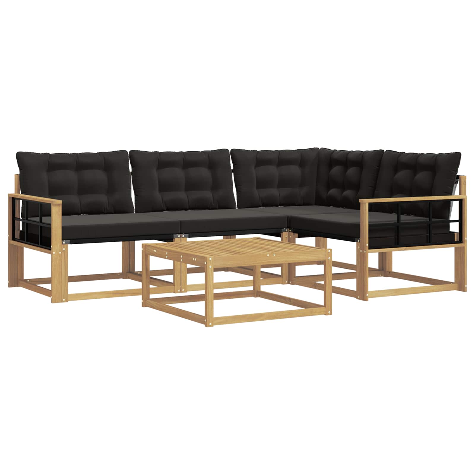 Outdoor-Sofagarnitur 5 pcs Weiß und Schwarz 79 x 79 x 37 cm
