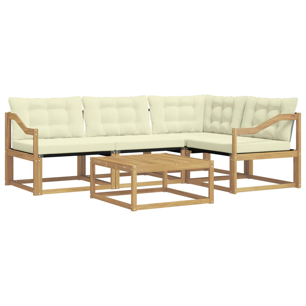 Outdoor-Sofagarnitur 5 pcs Weiß und Creme 79 x 79 x 37 cm