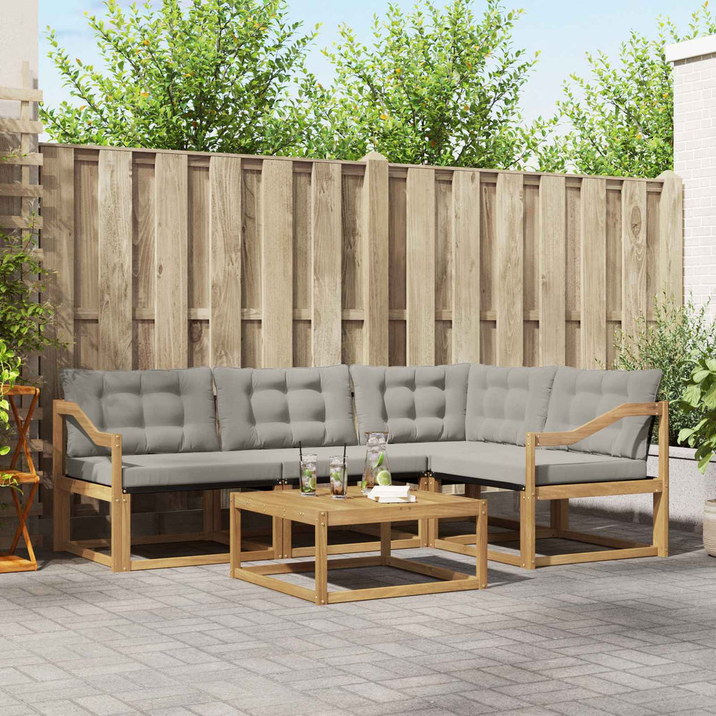 Outdoor-Sofagarnitur 5 pcs Weiß und Hellgrau 79 x 79 x 37 cm
