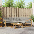 Outdoor-Sofagarnitur 5 pcs Weiß und Hellgrau 79 x 79 x 37 cm