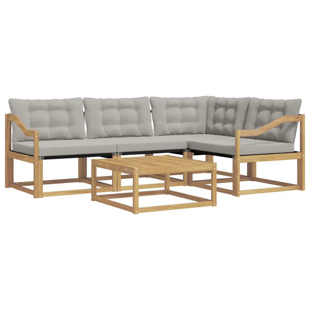 Outdoor-Sofagarnitur 5 pcs Weiß und Hellgrau 79 x 79 x 37 cm