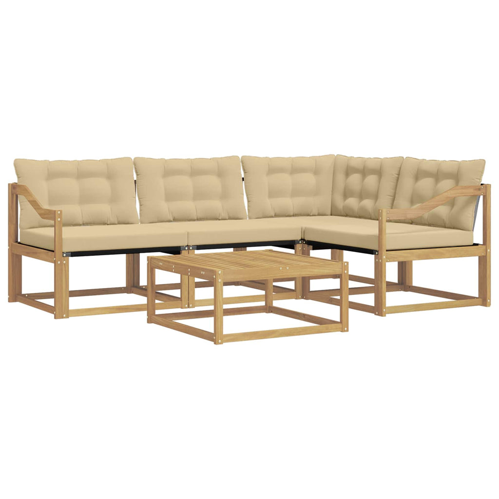 Outdoor-Sofagarnitur 5 pcs Weiß und Beige 79 x 79 x 37 cm