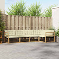 Outdoor-Sofagarnitur mit Kissen 5 pcs Weiß und Creme