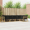Outdoor-Sofagarnitur mit Kissen 5 pcs Weiß und Schwarz