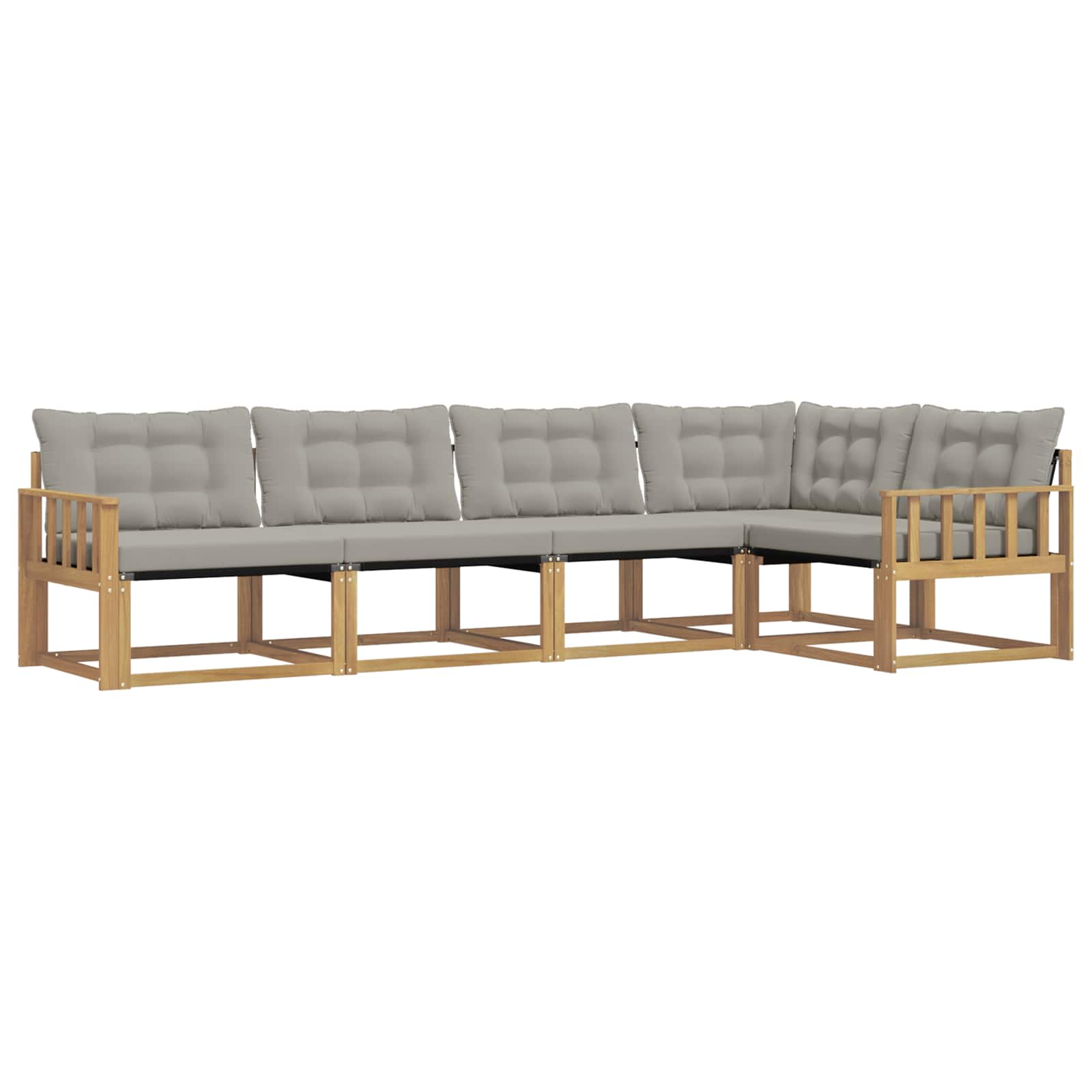 Outdoor-Sofagarnitur mit Kissen 5 pcs Weiß und Hellgrau