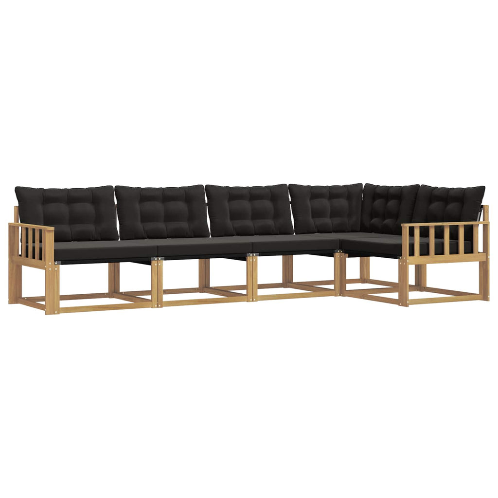 Outdoor-Sofagarnitur mit Kissen 5 pcs Weiß und Schwarz