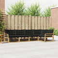 Outdoor-Sofagarnitur mit Kissen 5 pcs Weiß und Schwarz