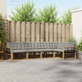 Outdoor-Sofagarnitur mit Kissen 5 pcs Weiß und Hellgrau