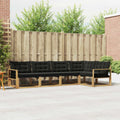 Outdoor-Sofagarnitur mit Kissen 5 pcs Weiß und Schwarz