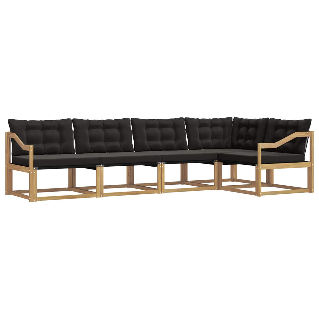 Outdoor-Sofagarnitur mit Kissen 5 pcs Weiß und Schwarz