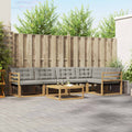 Outdoor-Sofagarnitur 6 pcs Weiß und Hellgrau 79 x 79 x 37 cm