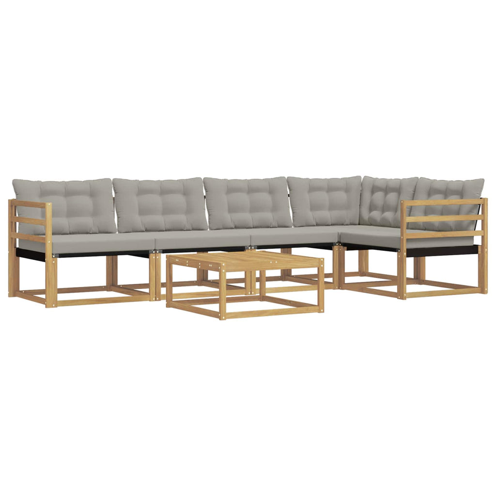 Outdoor-Sofagarnitur 6 pcs Weiß und Hellgrau 79 x 79 x 37 cm