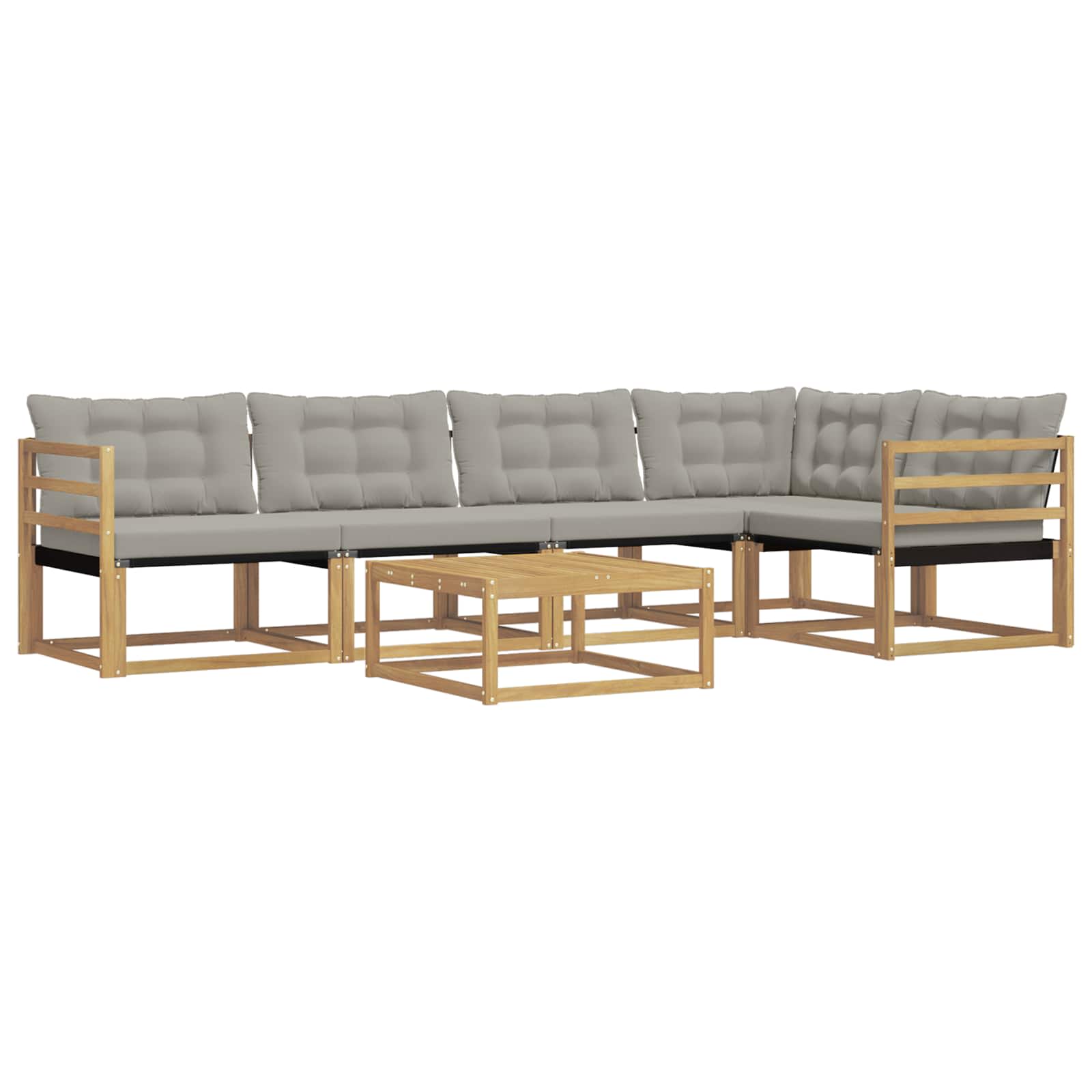 Outdoor-Sofagarnitur 6 pcs Weiß und Hellgrau 79 x 79 x 37 cm
