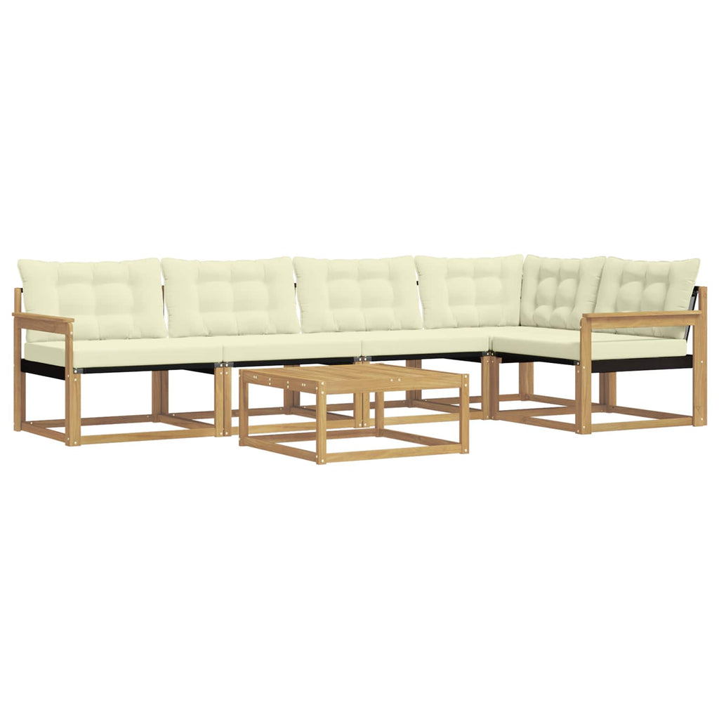 Outdoor-Sofagarnitur 6 pcs Weiß und Creme 79 x 79 x 37 cm