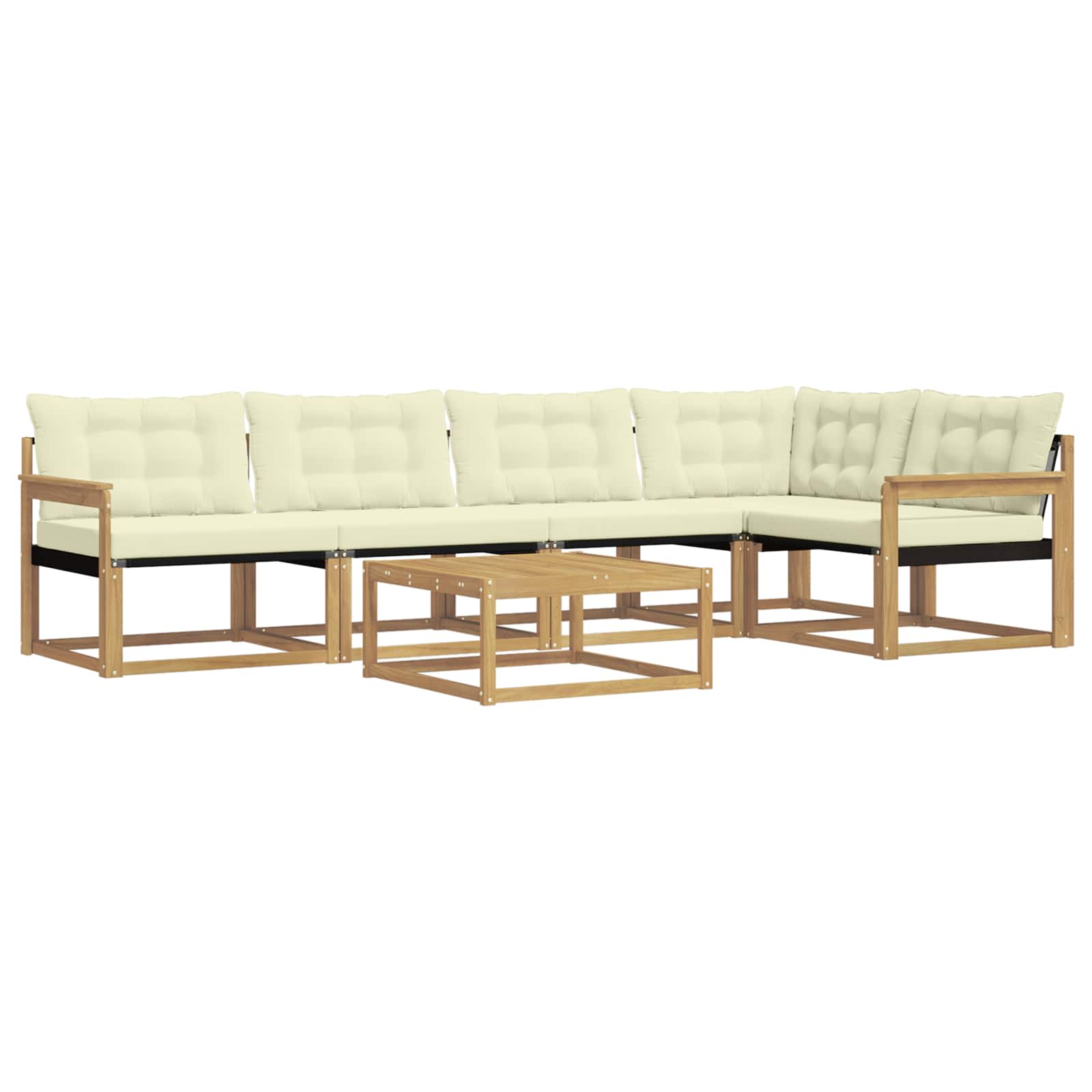 Outdoor-Sofagarnitur 6 pcs Weiß und Creme 79 x 79 x 37 cm