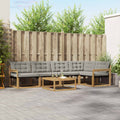 Outdoor-Sofagarnitur 6 pcs Weiß und Hellgrau 79 x 79 x 37 cm