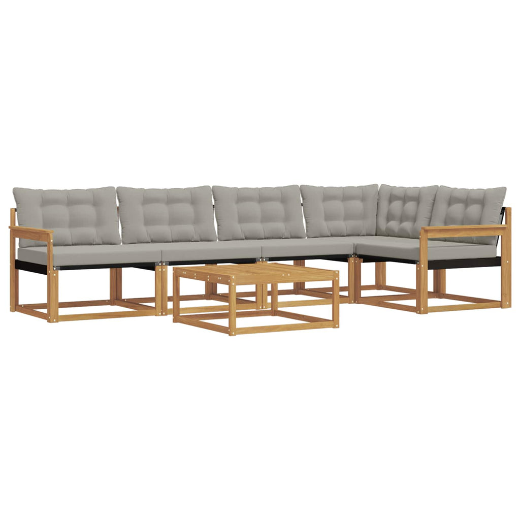 Outdoor-Sofagarnitur 6 pcs Weiß und Hellgrau 79 x 79 x 37 cm