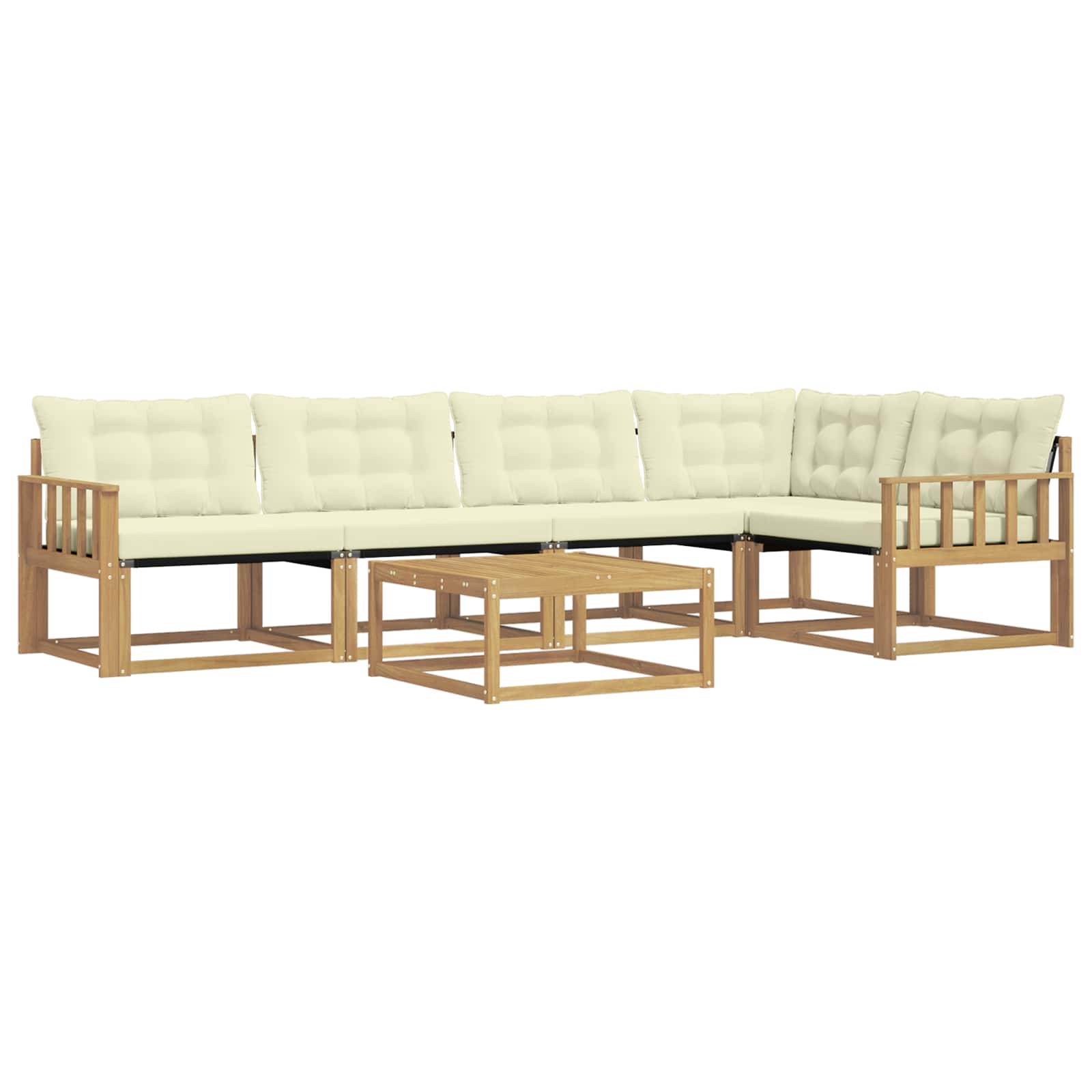 Outdoor-Sofagarnitur 6 pcs Weiß und Creme