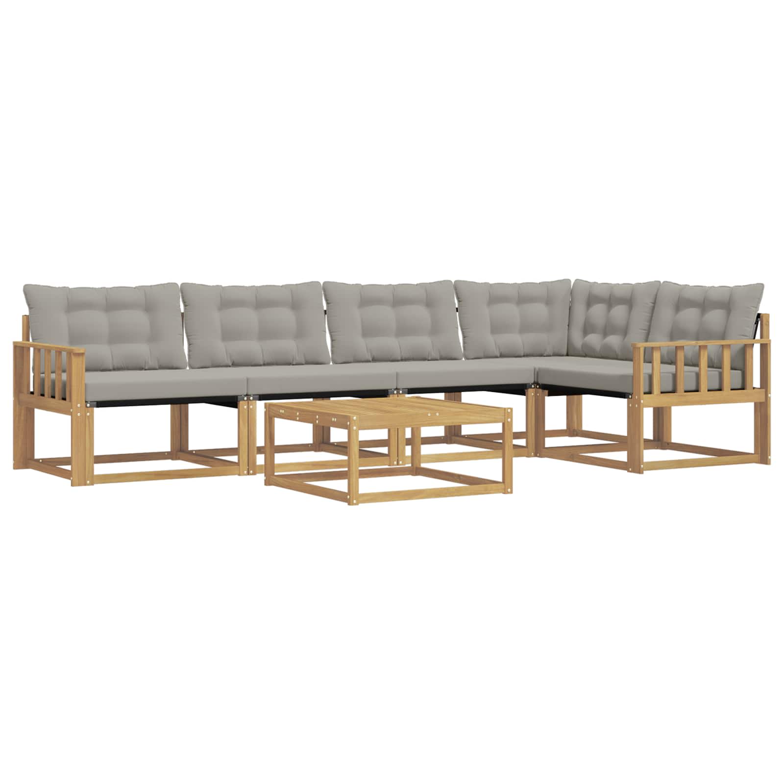 Outdoor-Sofagarnitur 6 pcs Weiß und Hellgrau 79 x 79 x 37 cm