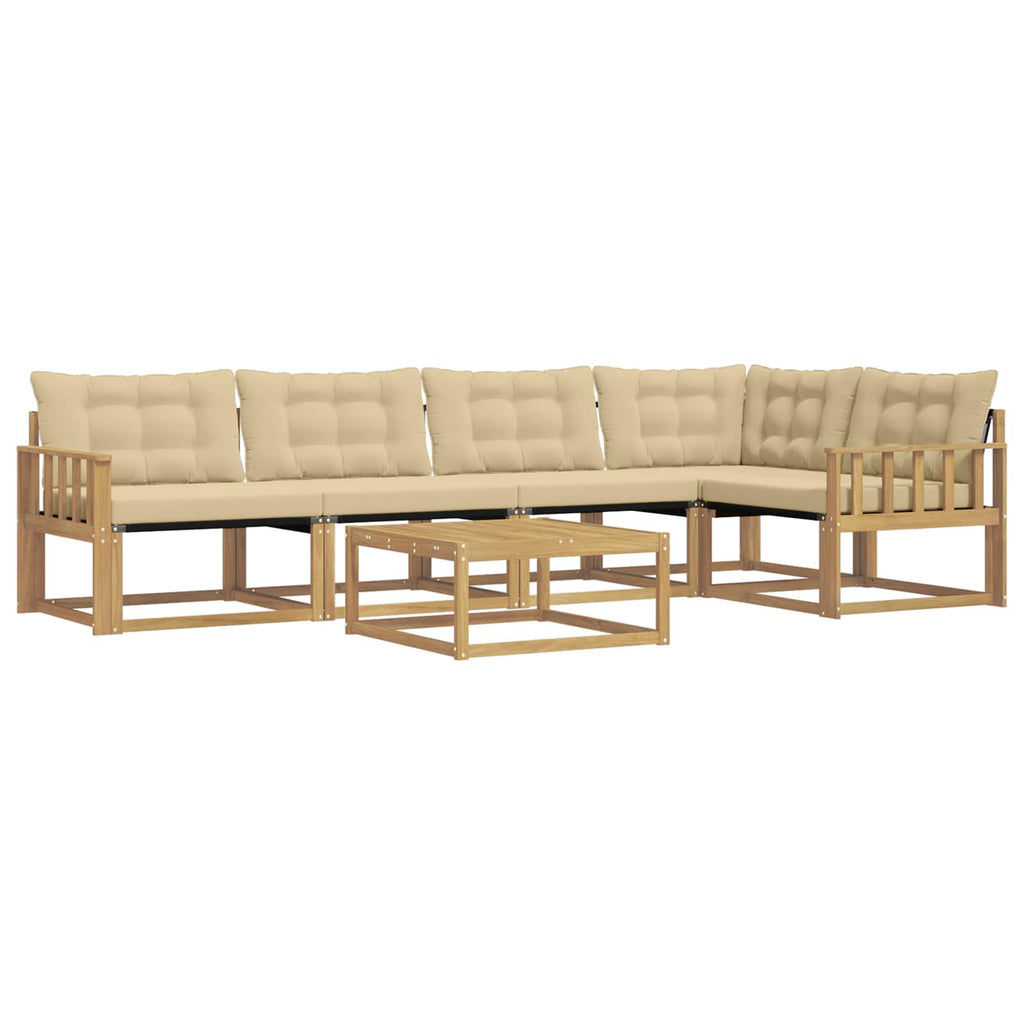 Outdoor-Sofagarnitur 6 pcs Weiß und Beige 79 x 79 x 37 cm