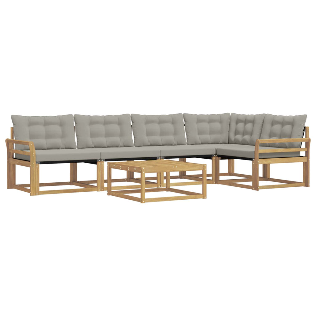 Outdoor-Sofagarnitur 6 pcs Weiß und Hellgrau 79 x 79 x 37 cm