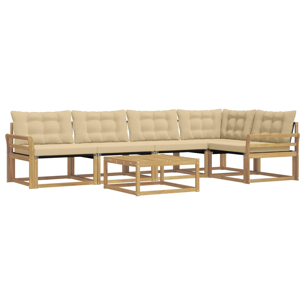 Outdoor-Sofagarnitur 6 pcs Weiß und Beige 79 x 79 x 37 cm