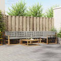 Outdoor-Sofagarnitur 6 pcs Weiß und Hellgrau 79 x 79 x 37 cm