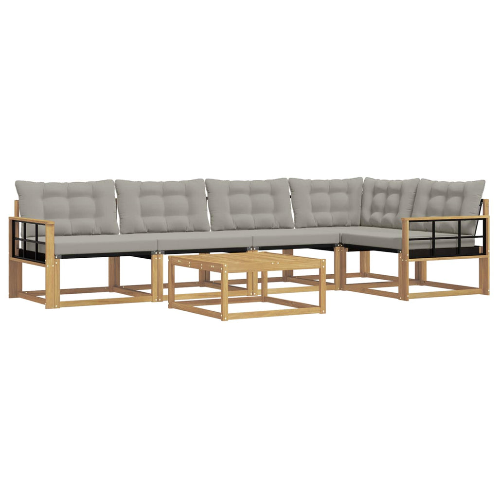 Outdoor-Sofagarnitur 6 pcs Weiß und Hellgrau 79 x 79 x 37 cm