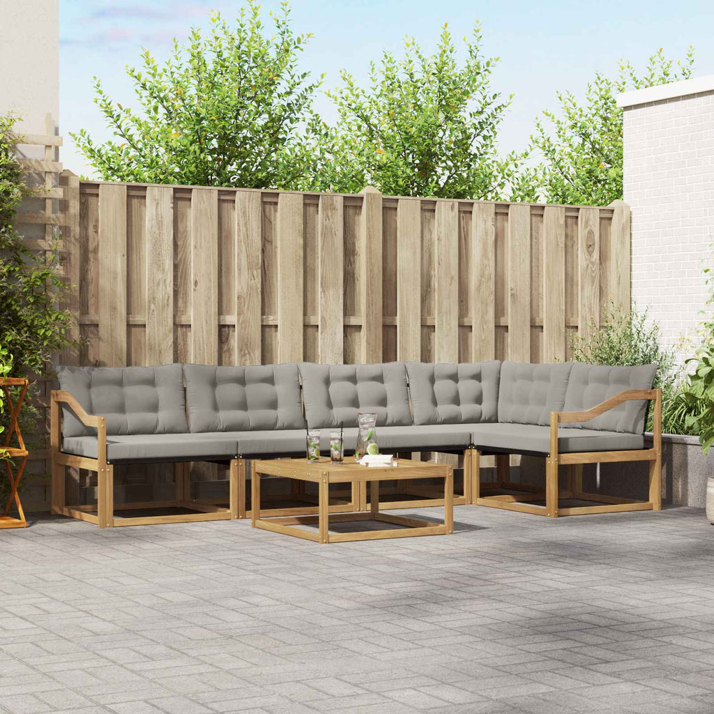 Outdoor-Sofagarnitur 6 pcs Weiß und Hellgrau 79 x 79 x 37 cm