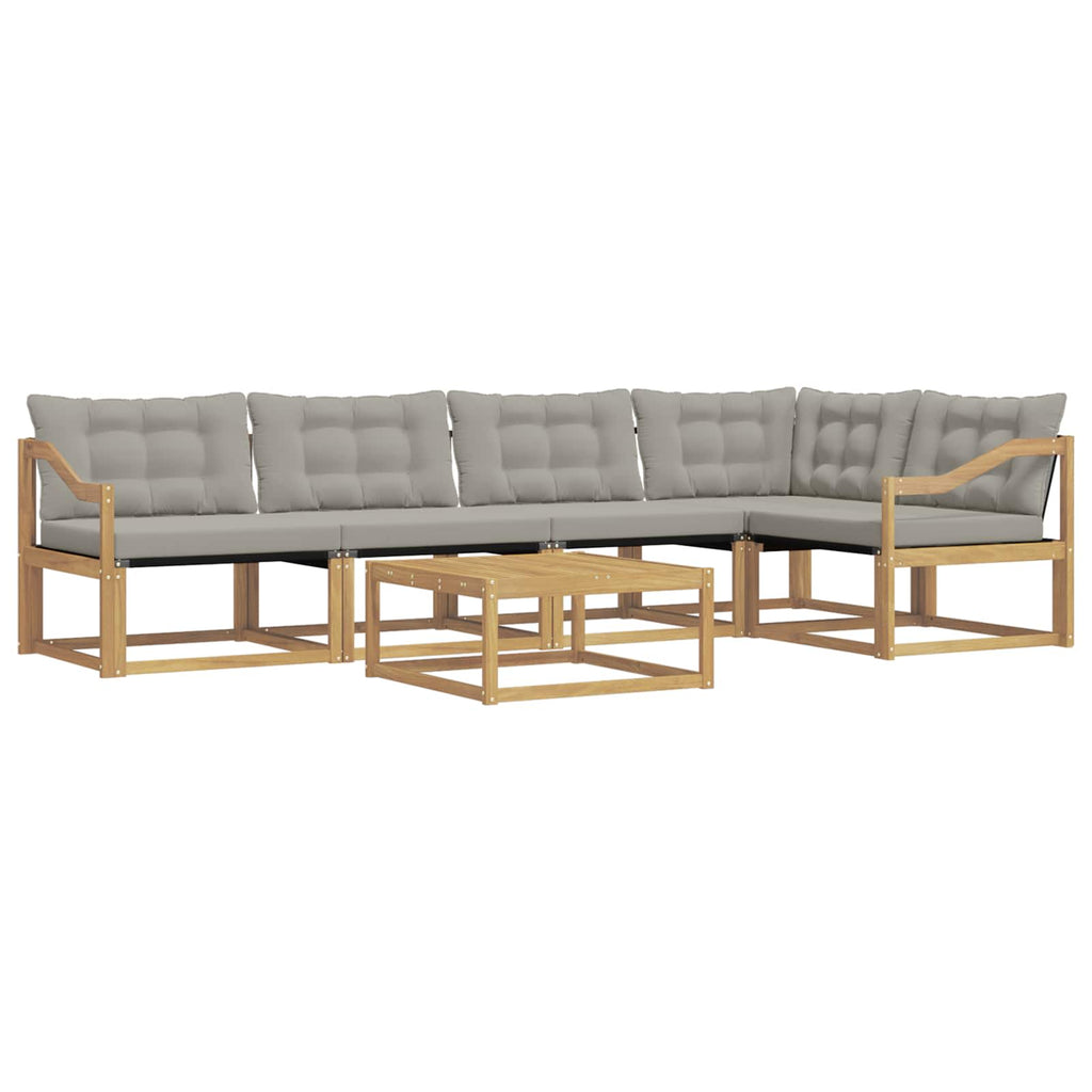 Outdoor-Sofagarnitur 6 pcs Weiß und Hellgrau 79 x 79 x 37 cm