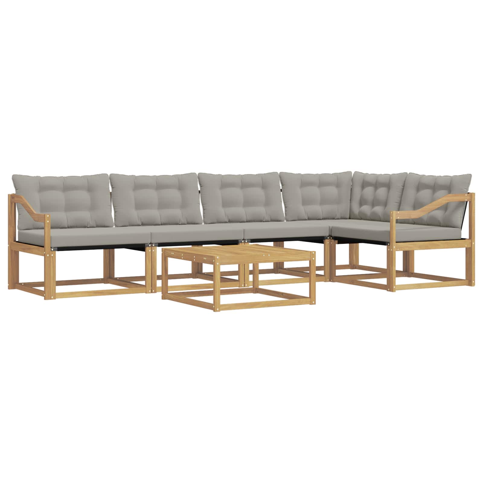 Outdoor-Sofagarnitur 6 pcs Weiß und Hellgrau 79 x 79 x 37 cm