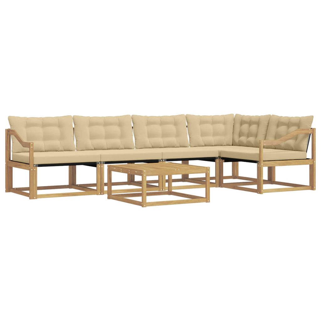 Outdoor-Sofagarnitur 6 pcs Weiß und Beige 79 x 79 x 37 cm
