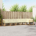 Outdoor-Sofagarnitur mit Kissen 6 pcs Weiß und Creme