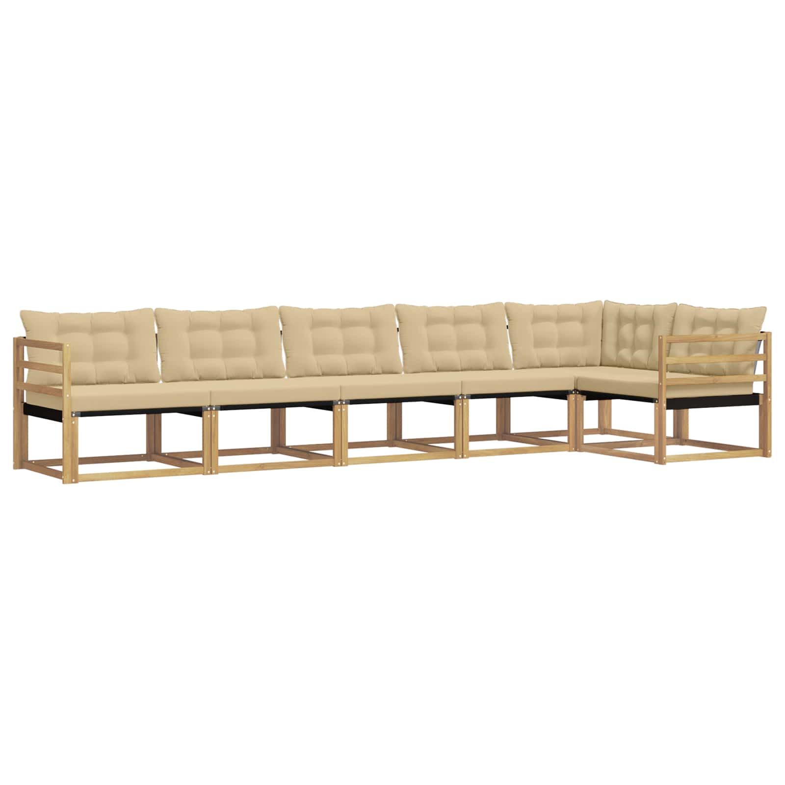 Outdoor-Sofagarnitur mit Kissen 6 pcs Weiß und Beige