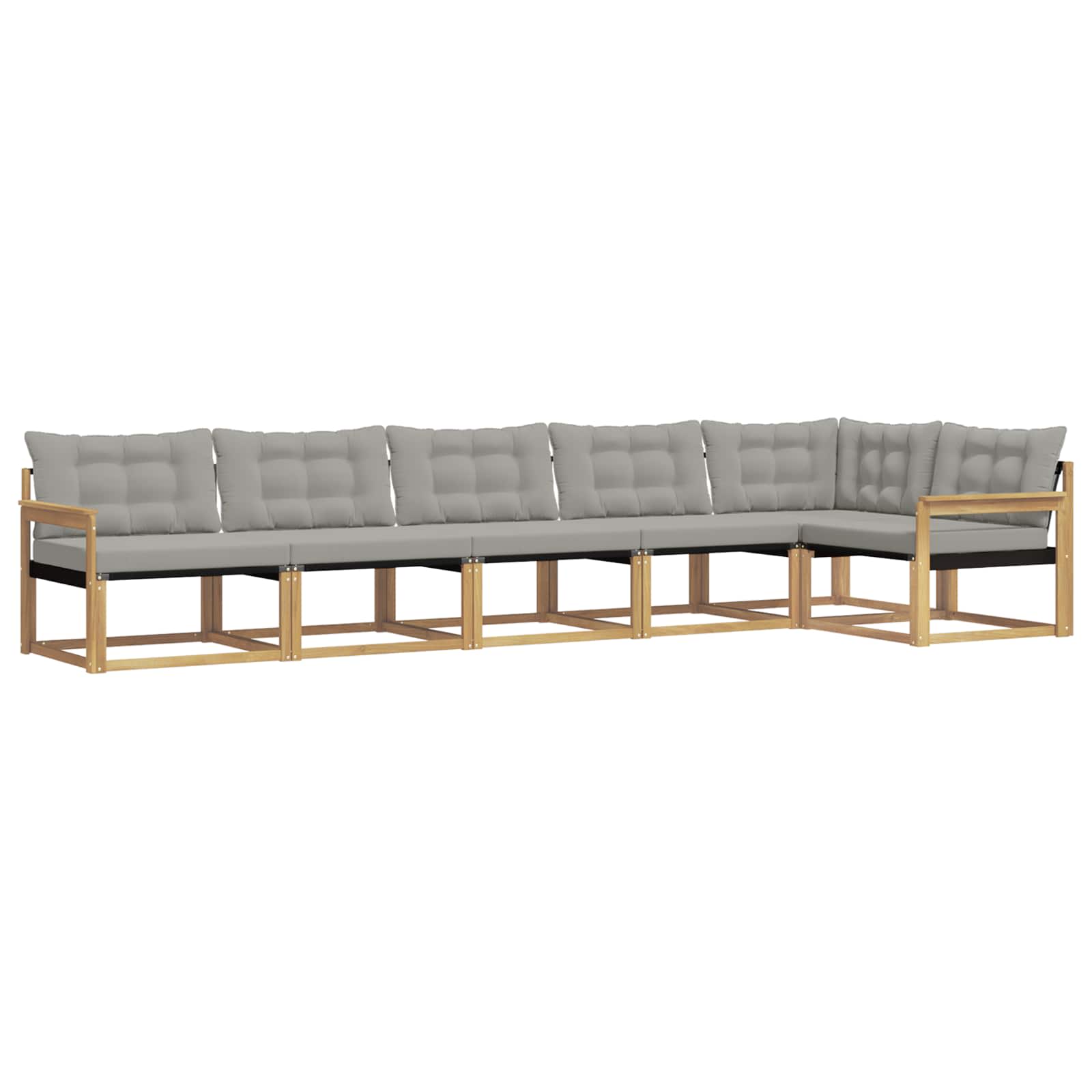 Outdoor-Sofagarnitur mit Kissen 6 pcs Weiß und Hellgrau