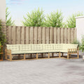 Outdoor-Sofagarnitur mit Kissen 6 pcs Weiß und Creme
