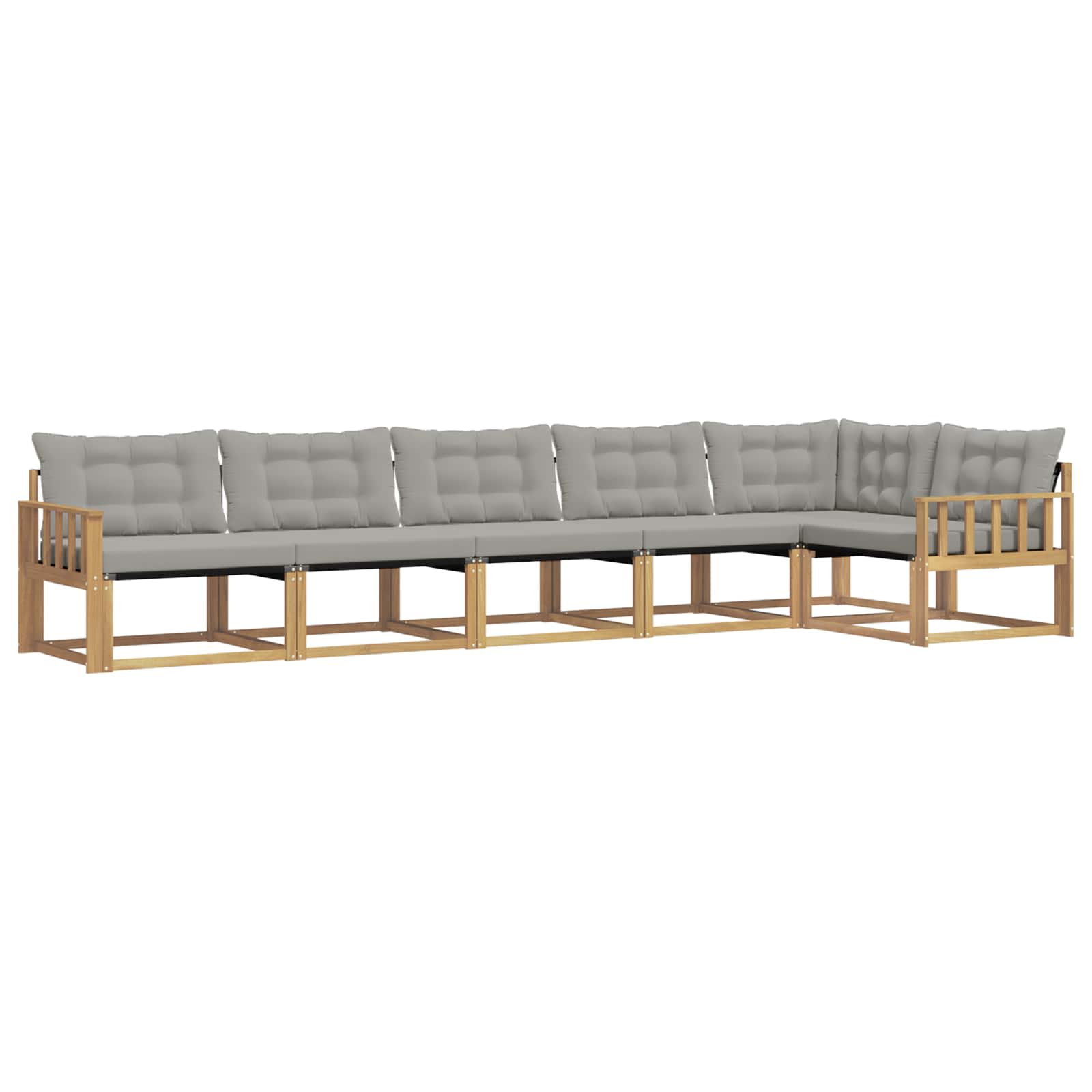 Outdoor-Sofagarnitur mit Kissen 6 pcs Weiß und Hellgrau