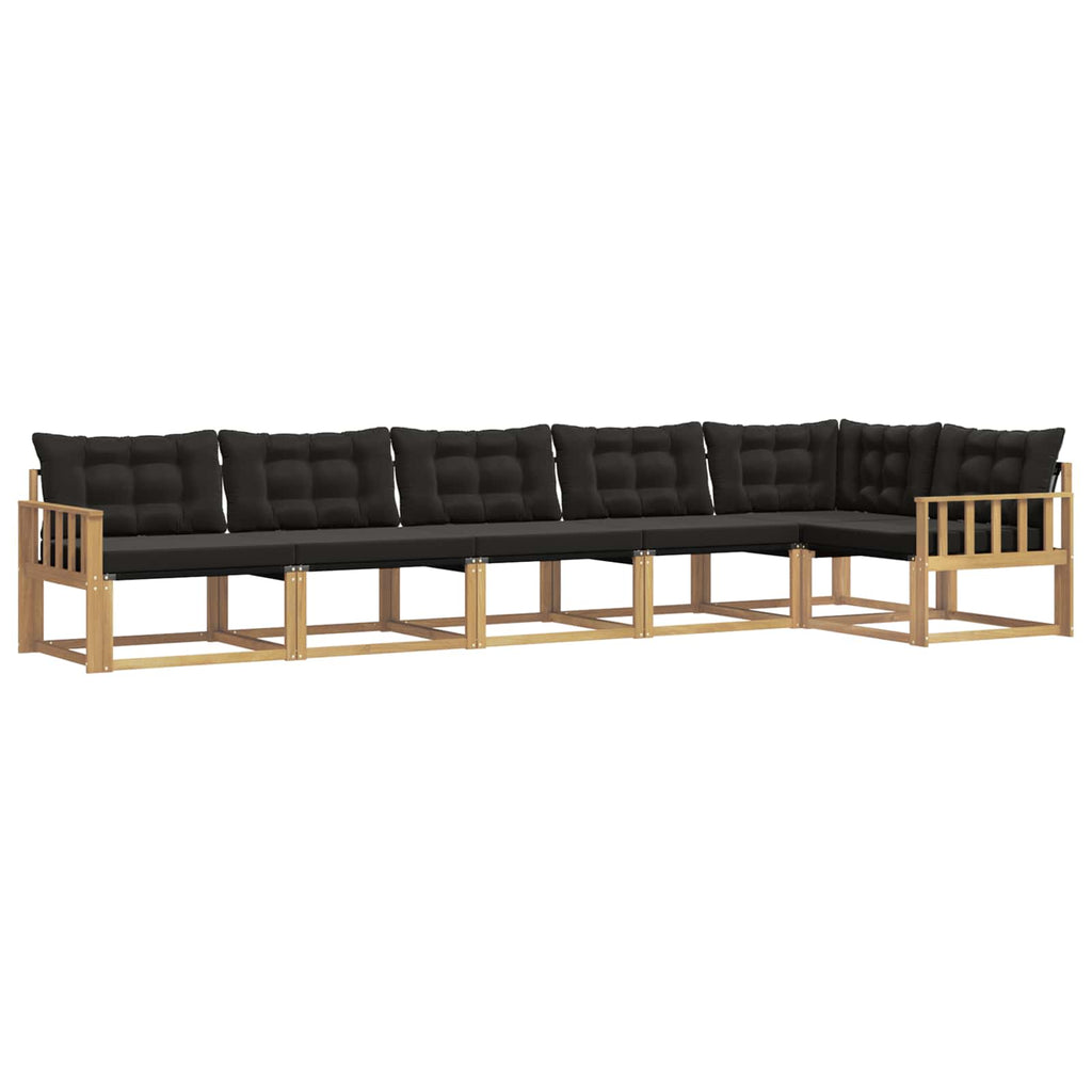 Outdoor-Sofagarnitur mit Kissen 6 pcs Weiß und Schwarz