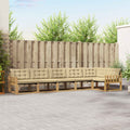 Outdoor-Sofagarnitur mit Kissen 6 pcs Weiß und Beige