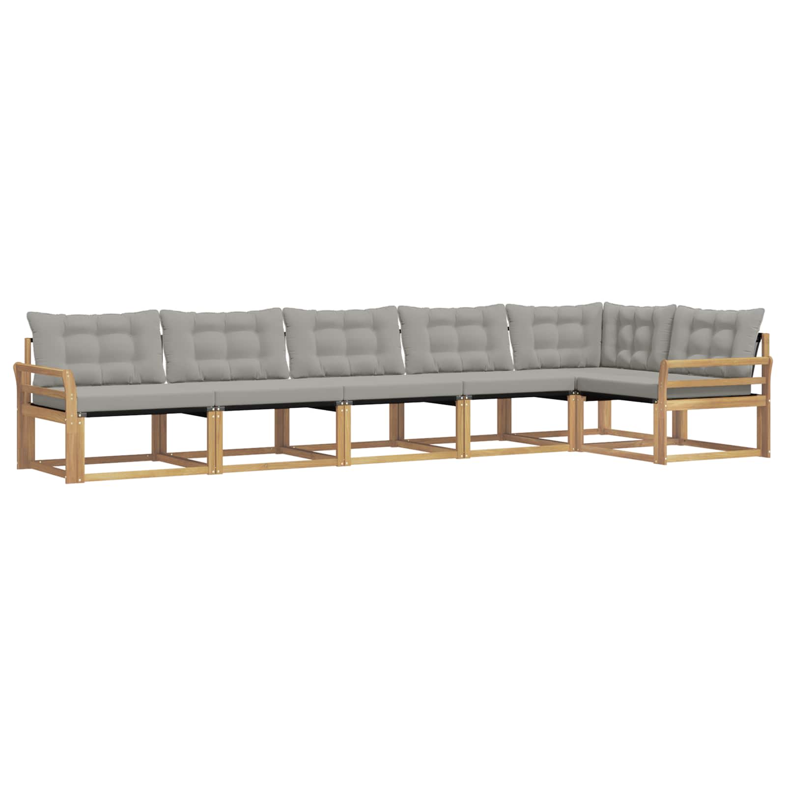 Outdoor-Sofagarnitur mit Kissen 6 pcs Weiß und Hellgrau