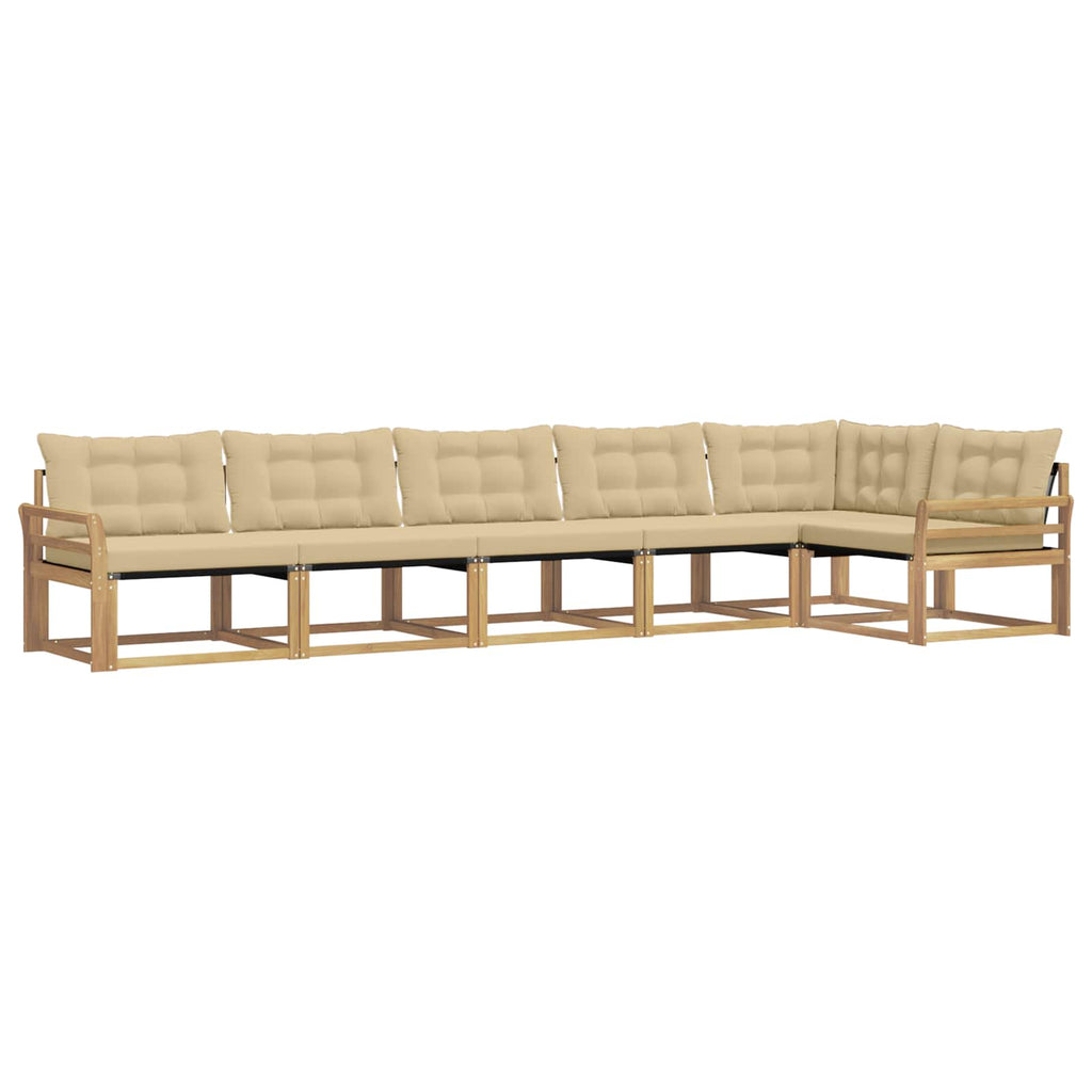 Outdoor-Sofagarnitur mit Kissen 6 pcs Weiß und Beige