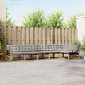Outdoor-Sofagarnitur mit Kissen 6 pcs Weiß und Hellgrau