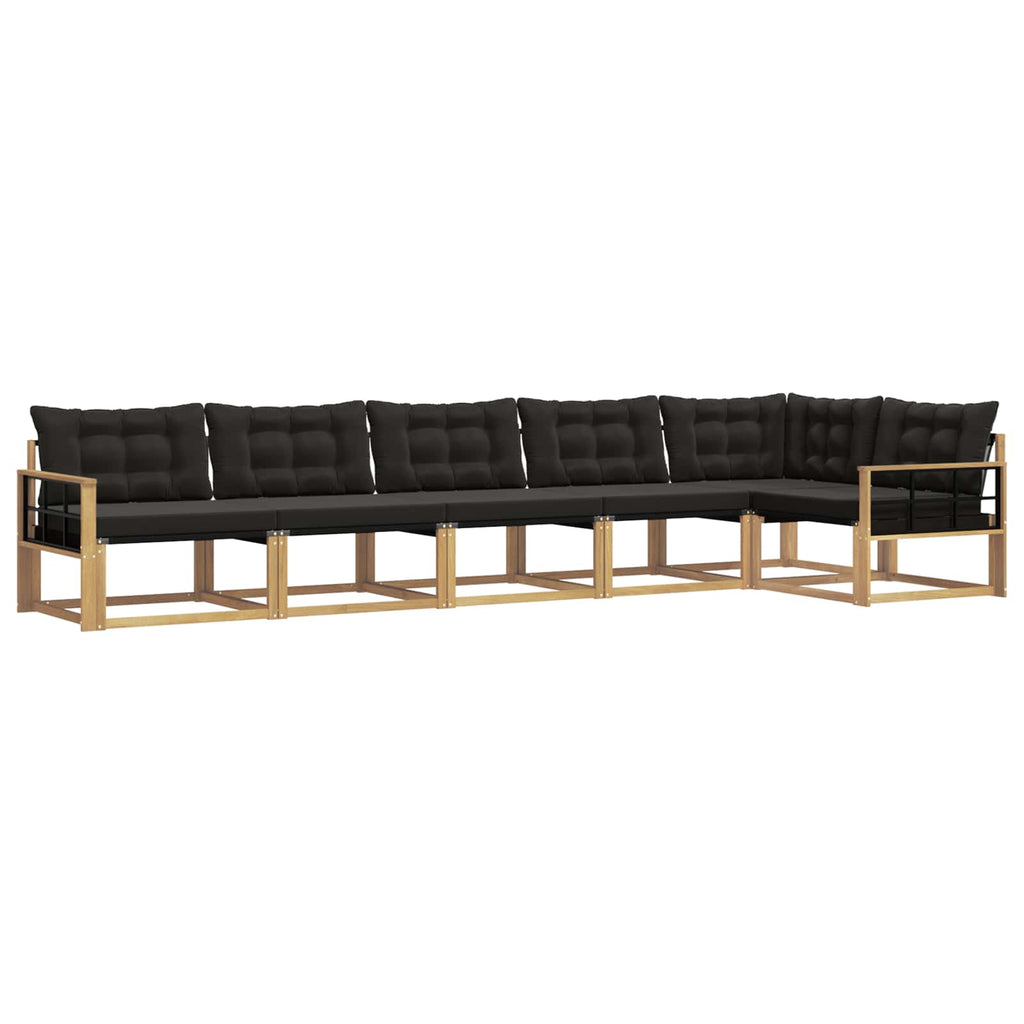 Outdoor-Sofagarnitur mit Kissen 6 pcs Weiß und Schwarz