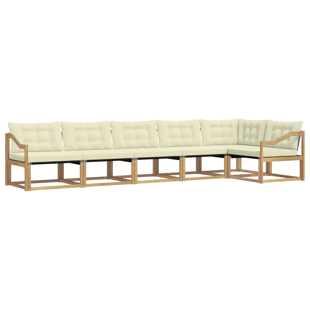 Outdoor-Sofagarnitur mit Kissen 6 pcs Weiß und Creme