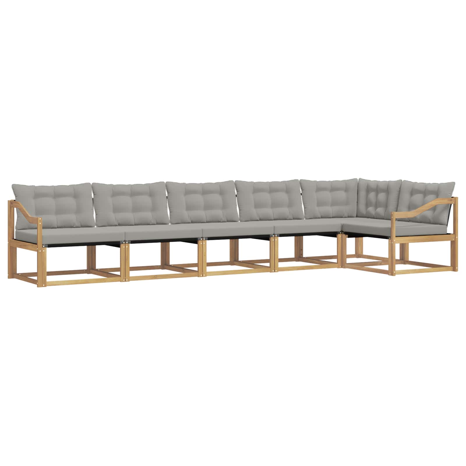 Outdoor-Sofagarnitur mit Kissen 6 pcs Weiß und Hellgrau