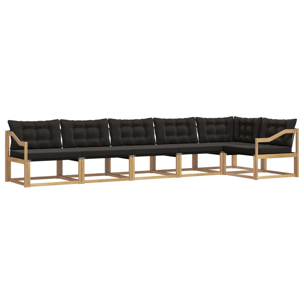 Outdoor-Sofagarnitur mit Kissen 6 pcs Weiß und Schwarz