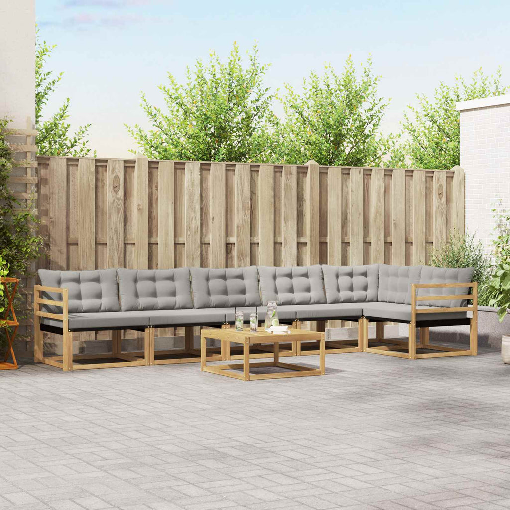 Outdoor-Sofagarnitur 7 pcs Weiß und Hellgrau 79 x 79 x 37 cm