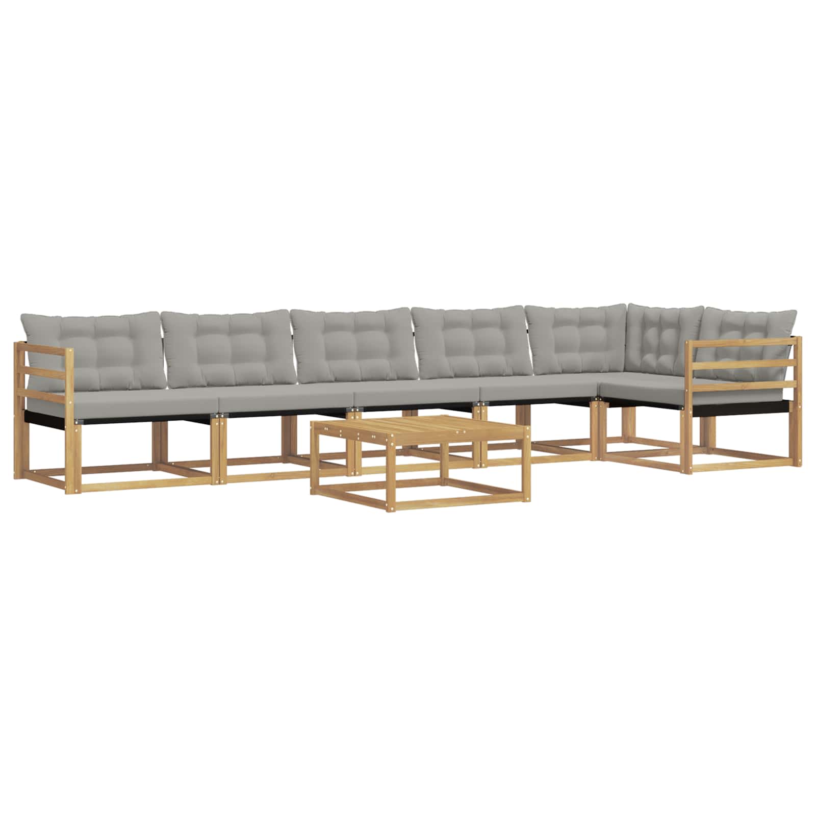 Outdoor-Sofagarnitur 7 pcs Weiß und Hellgrau 79 x 79 x 37 cm