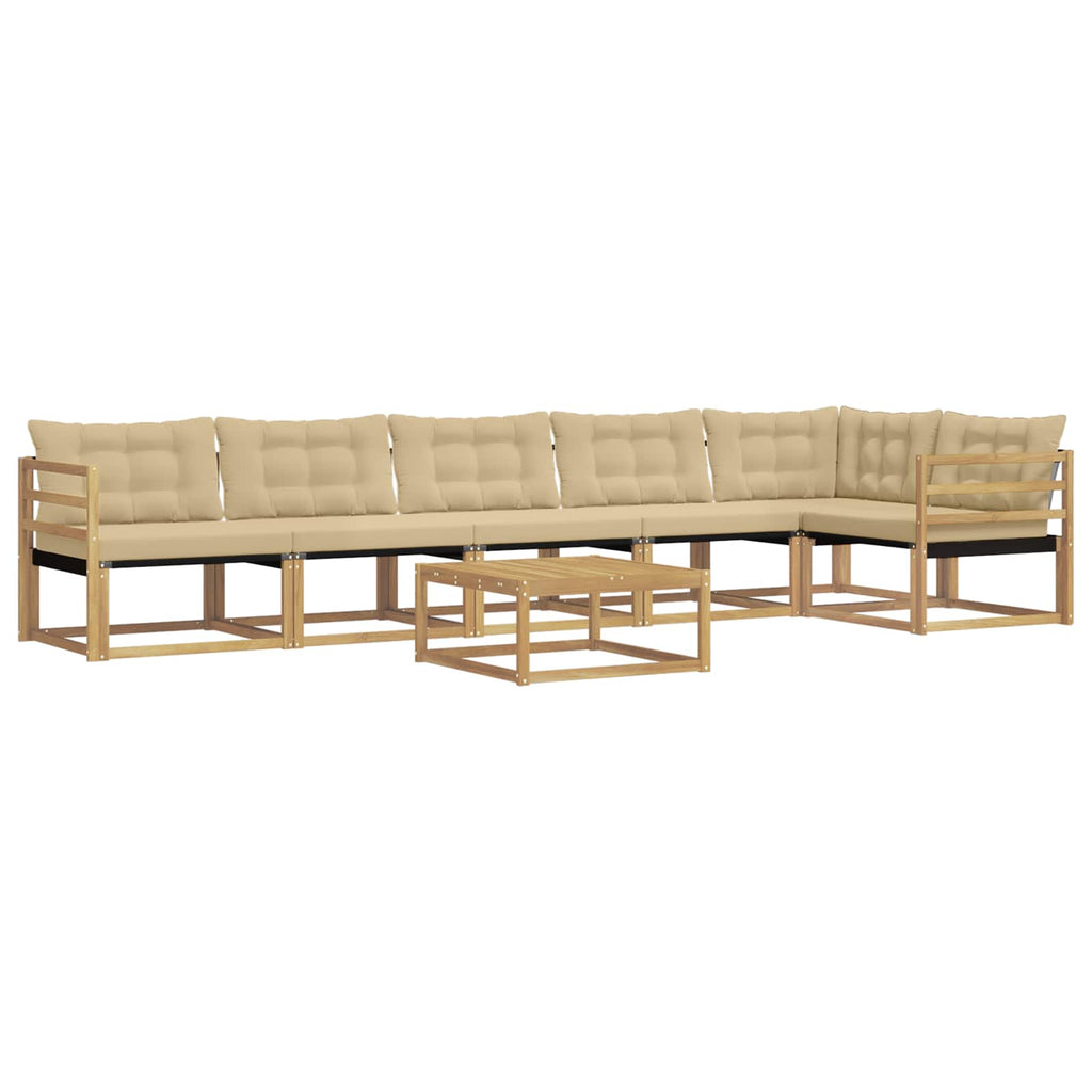 Outdoor-Sofagarnitur 7 pcs Weiß und Beige 79 x 79 x 37 cm