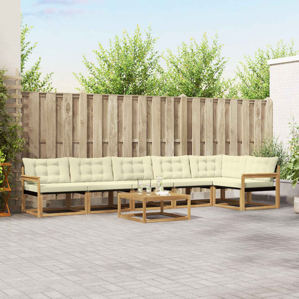 Outdoor-Sofagarnitur 7 pcs Weiß und Creme 79 x 79 x 37 cm